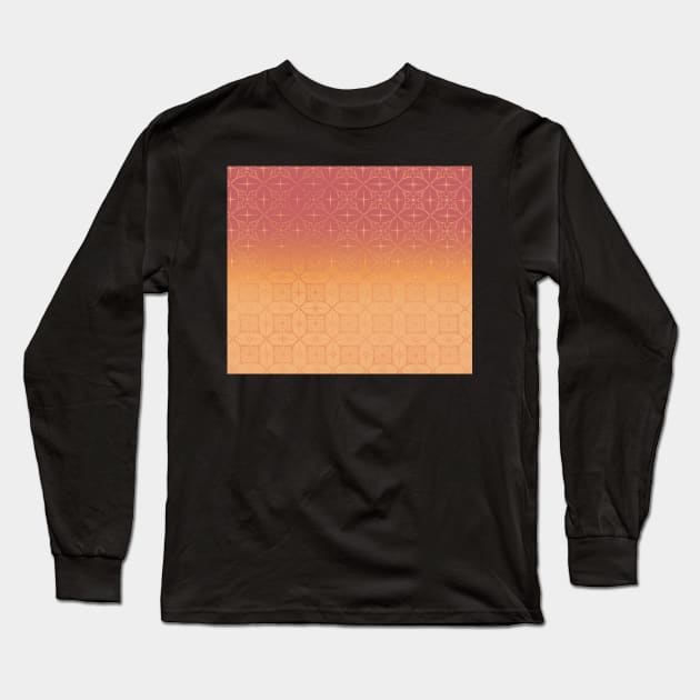 Yellow and pink gradient w.metallic pattern Long Sleeve T-Shirt by CreaKat